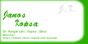 janos kopsa business card